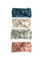 Petal Bow Headwrap For Baby Girls Soft Ribbed Knit Comfort Little Mae & Co Everetts Place: Online Boutique