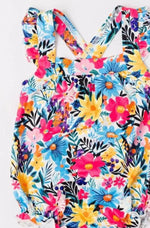 Petal Paradise Ruffle Cross Back Romper For Girls Summer Mila & Rose ® Everetts Place: Online Boutique