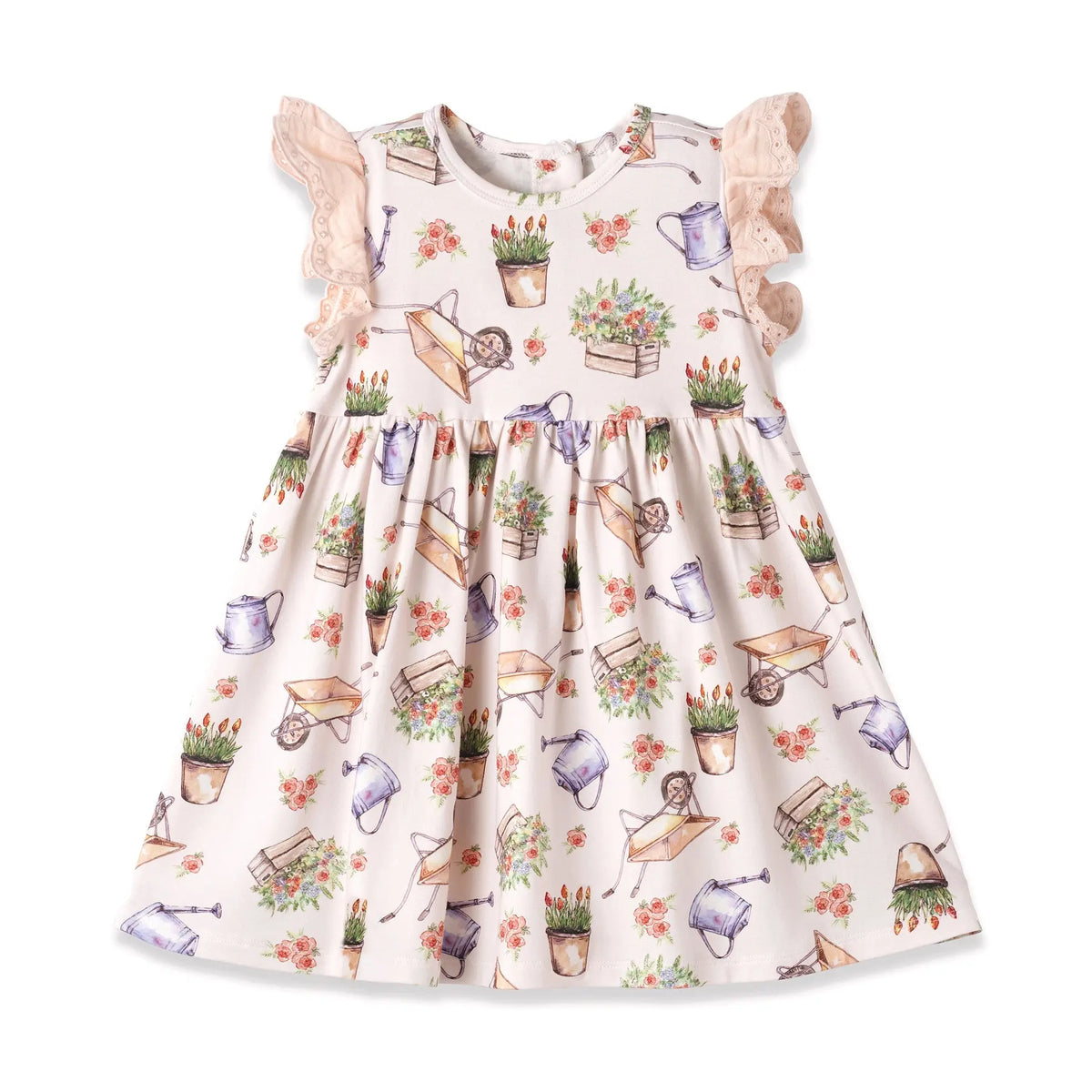 Petal Patch Baby Girl Dress Bamboo Spandex And Eyelet Garden Dress Tesa Babe 