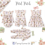 Petal Patch Baby Girl Romper – Bamboo with Convertible Cuffs Tesa Babe 