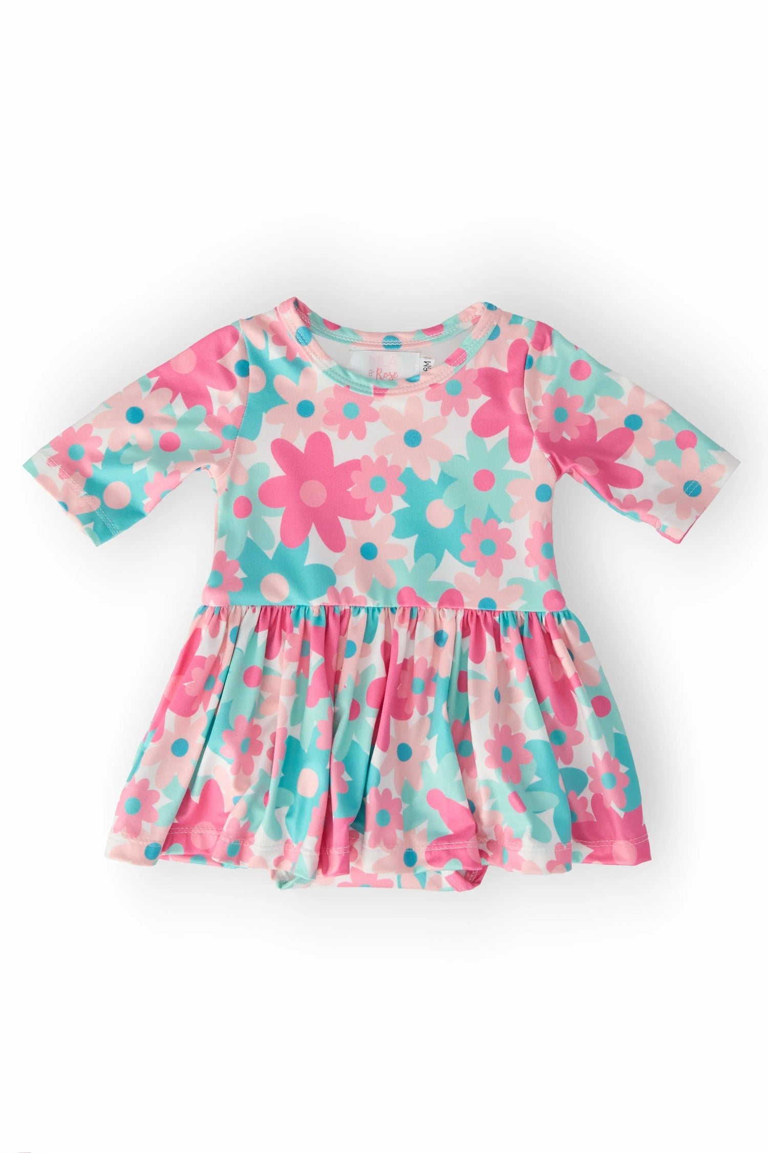 Mila & Rose ® Petal Perfection Three Quarter Sleeve Twirl Baby Bodysuit - Apparel & Accessories > Clothing > Baby & Toddler Clothing > Baby & Toddler Dresses Twirl Bodysuit - 3/4 Sleeve
