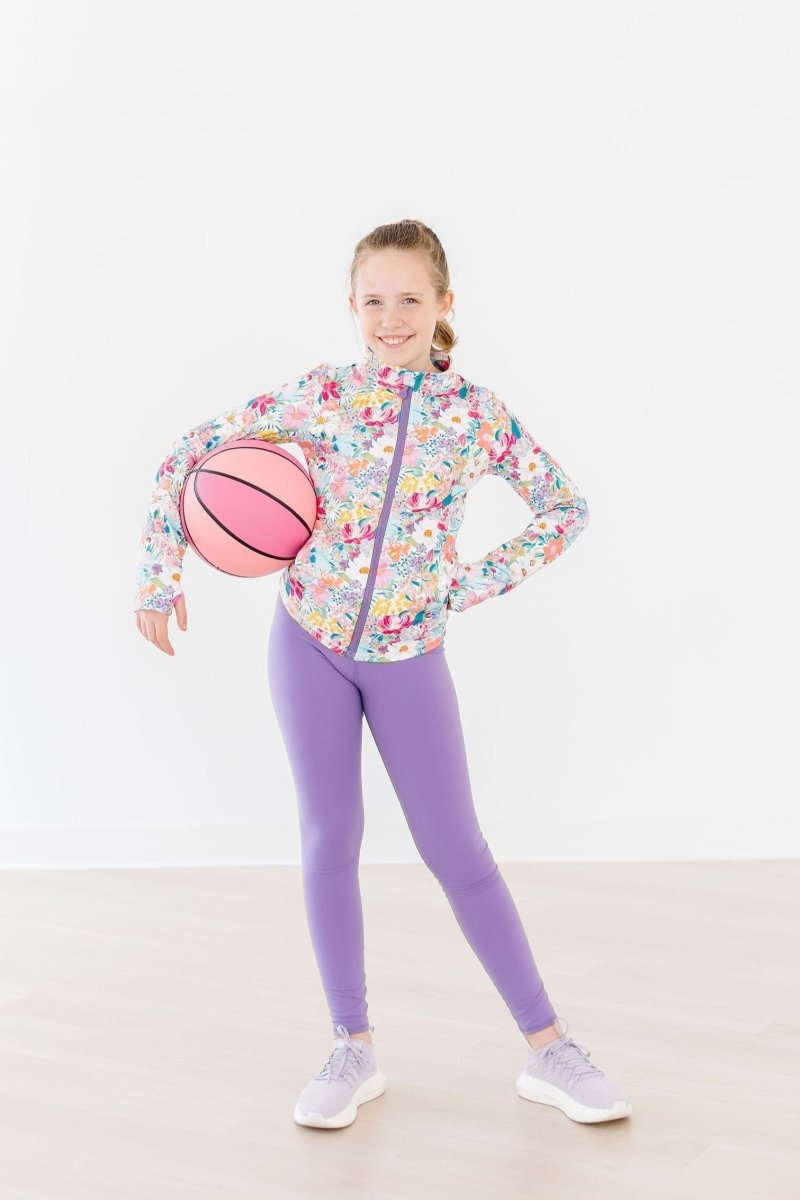 Mila & Rose ® Petal Power Full Zip Ruffle Active Jacket For Girls - Everetts Place Boutique - 