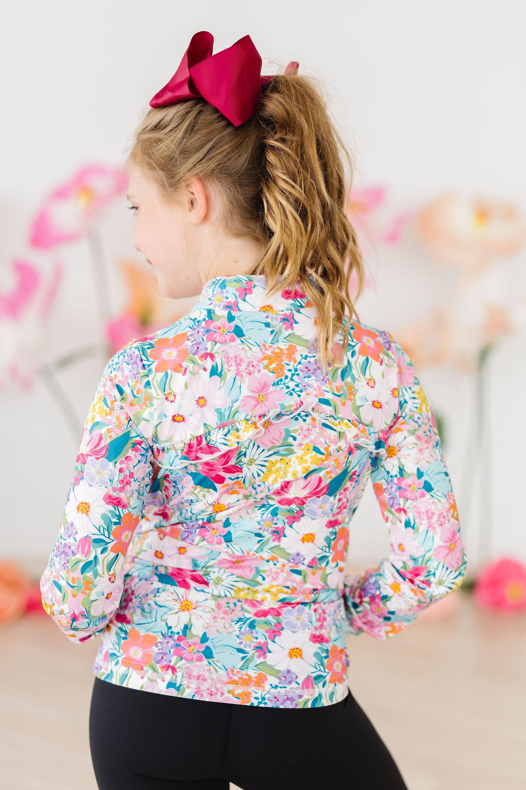 Petal Power Full Zip Ruffle Active Jacket For Girls Mila & Rose ® Everetts Place: Online Boutique