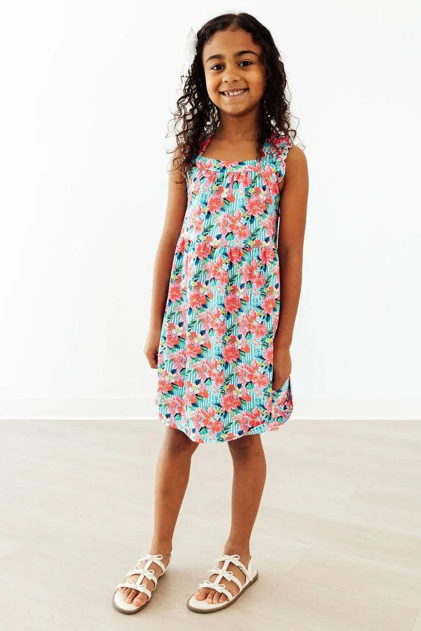 Mila & Rose ® Petals in Paradise Ruffle Cross Back Dress - 