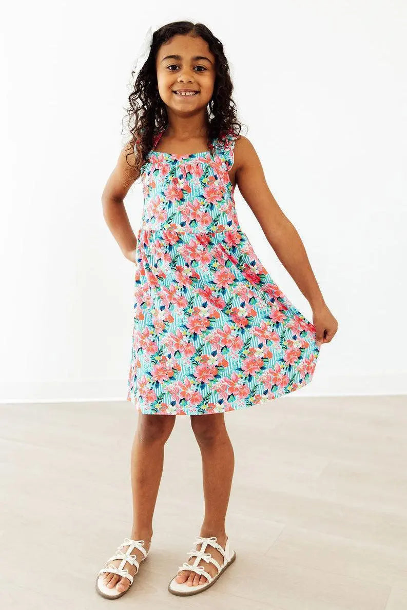 Mila & Rose ® Petals in Paradise Ruffle Cross Back Dress - 