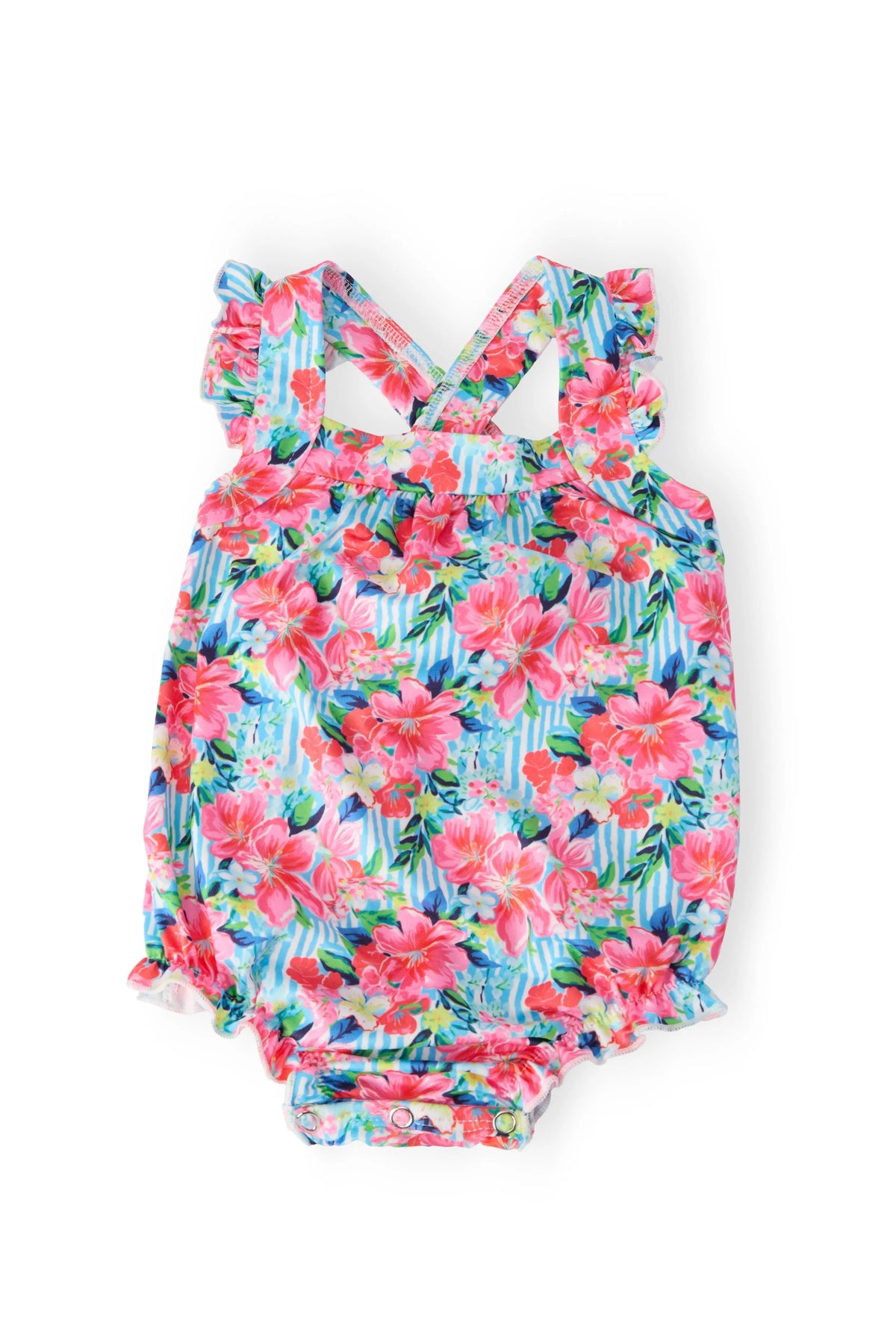 Mila & Rose ® Petals in Paradise Ruffle Cross Back Romper - 