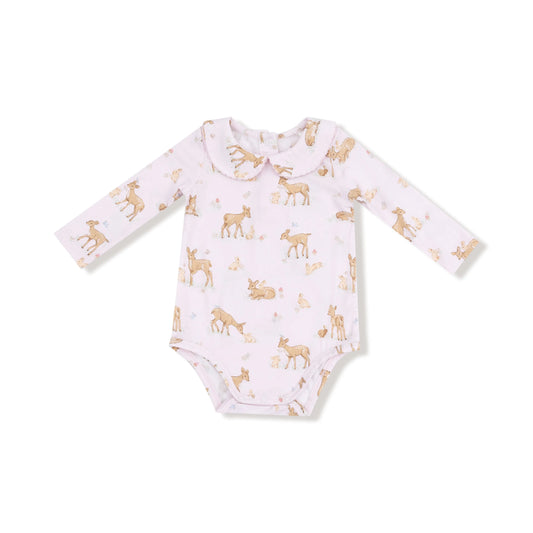 Peter Pan Collar Long Sleeve Baby Bodysuit By Angel Dear Angel Dear Everetts Place: Online Boutique