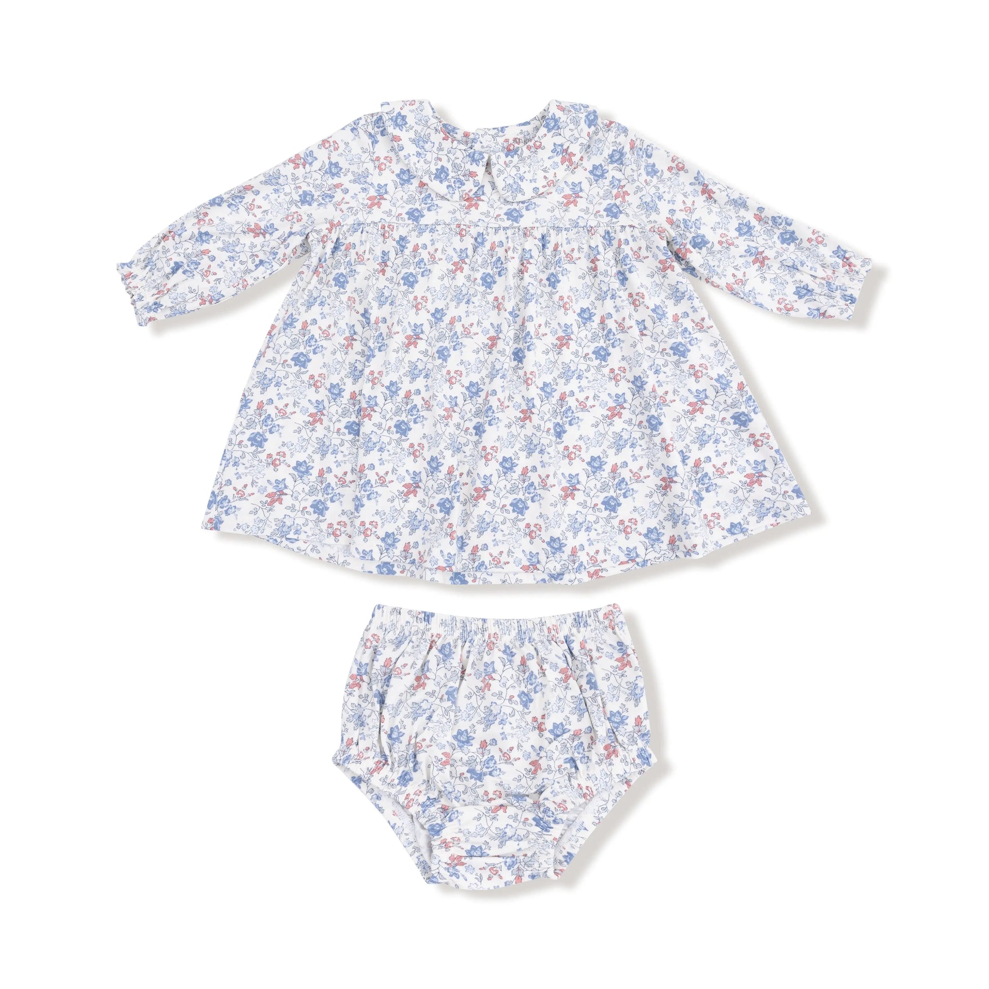 Peter Pan Collar Long Sleeve Dress With Diaper Cover Angel Dear Everetts Place: Online Boutique