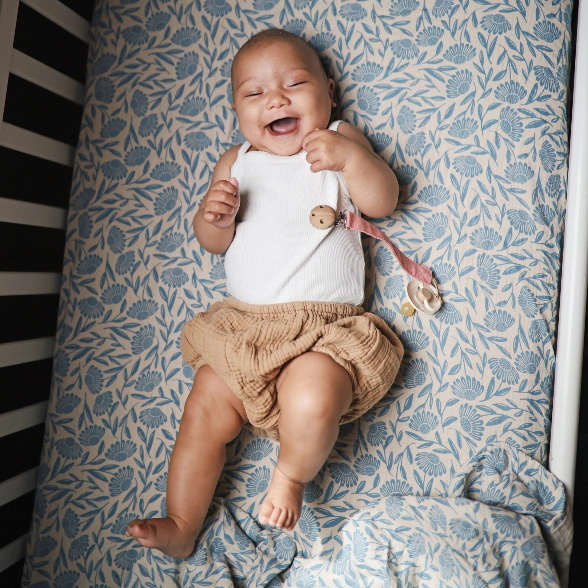 Organic Cotton Muslin Swaddle Blanket for Baby Cuddling and Nursing Mushie