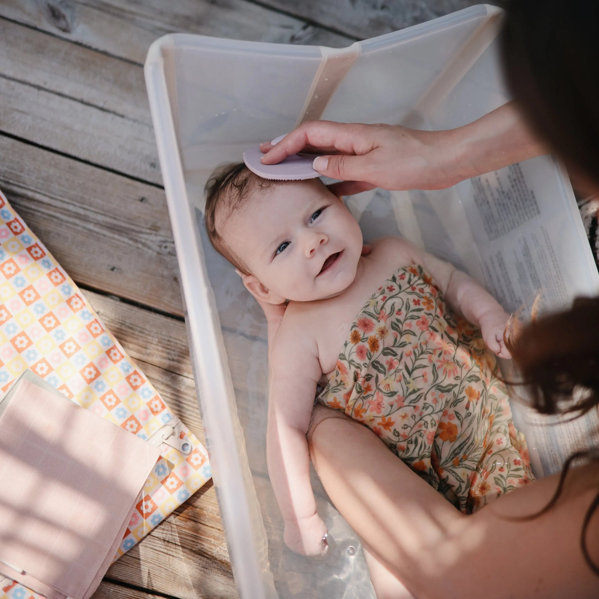 Cradle Cap Brush for Babies with Soft Silicone Bristles for Gentle Exfoliation and Massage Mushie