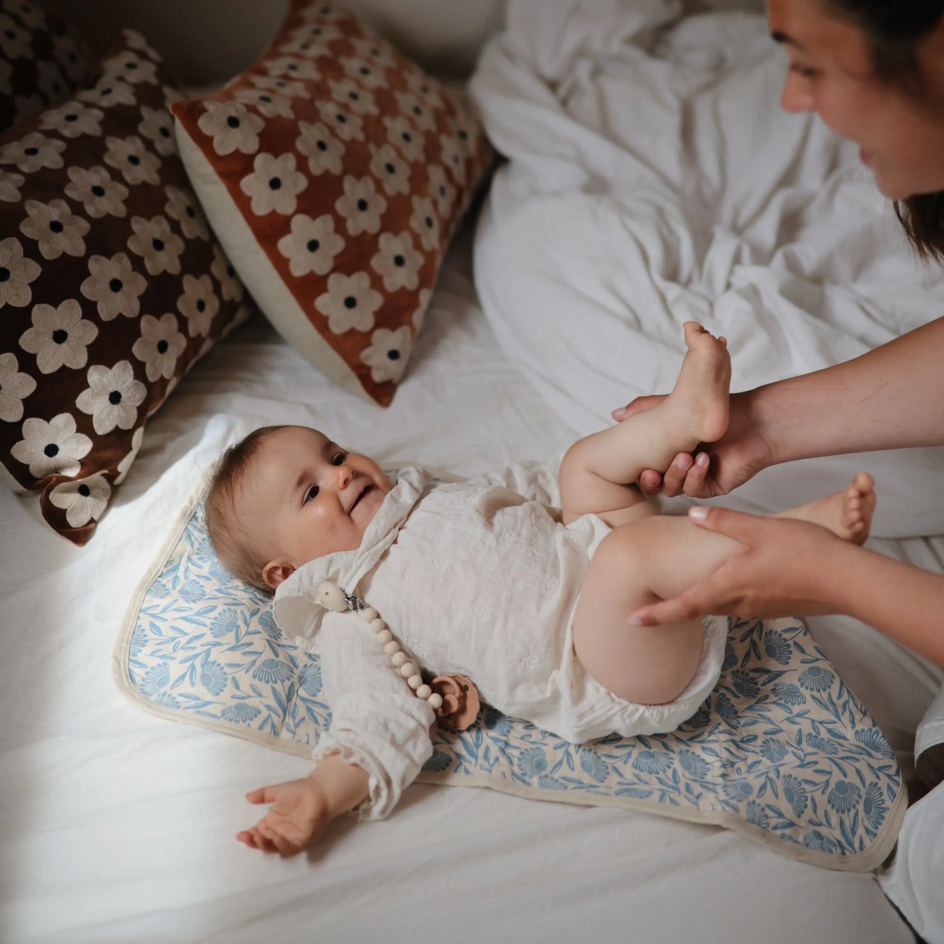 Mushie Organic Cotton Changing Pad Liners with Water Repellent Layer and Bamboo Blend Mushie