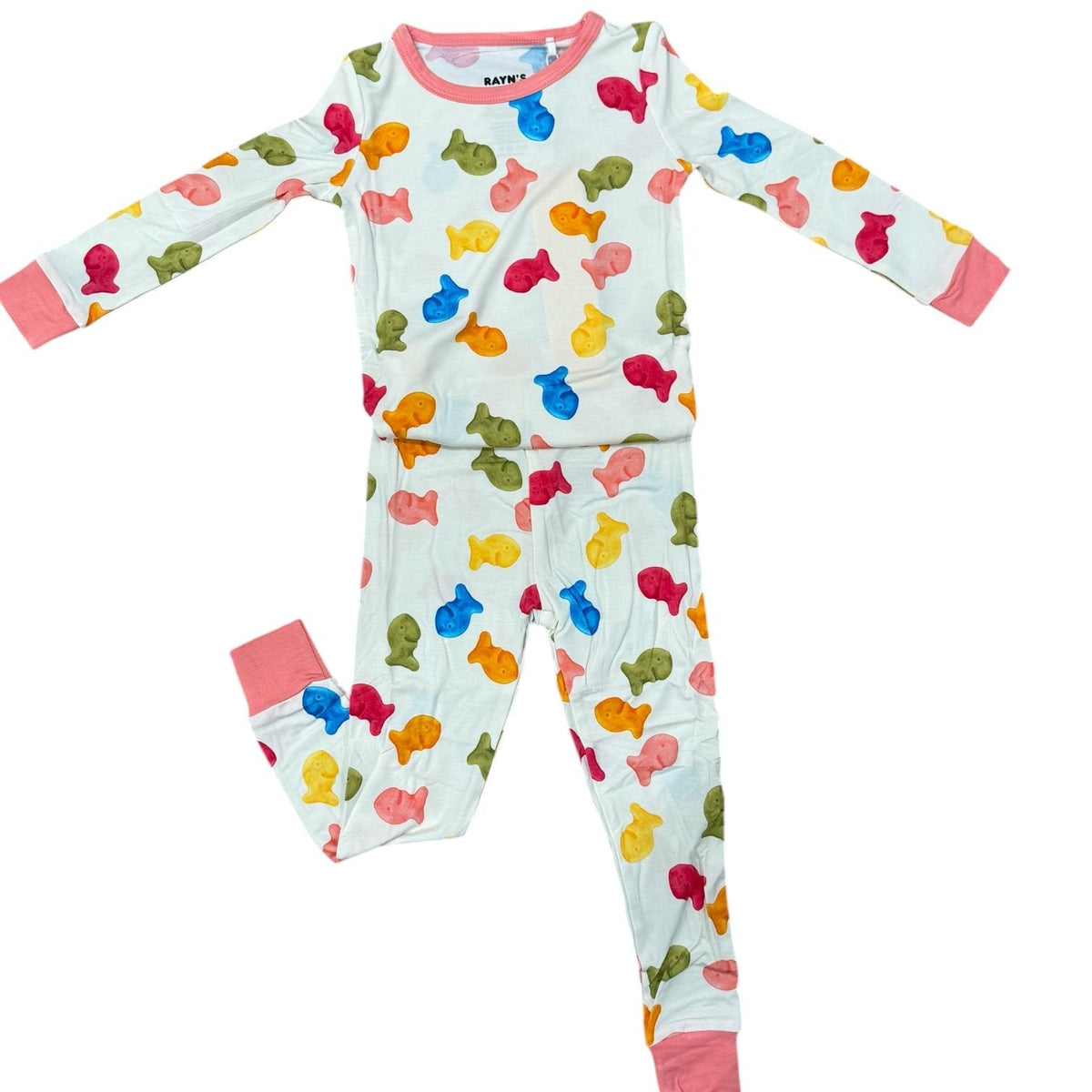 My First Snack Bamboo Pajamas – Green & Pink Lining Toddler PJs by Rayn’s Tiny Stitches