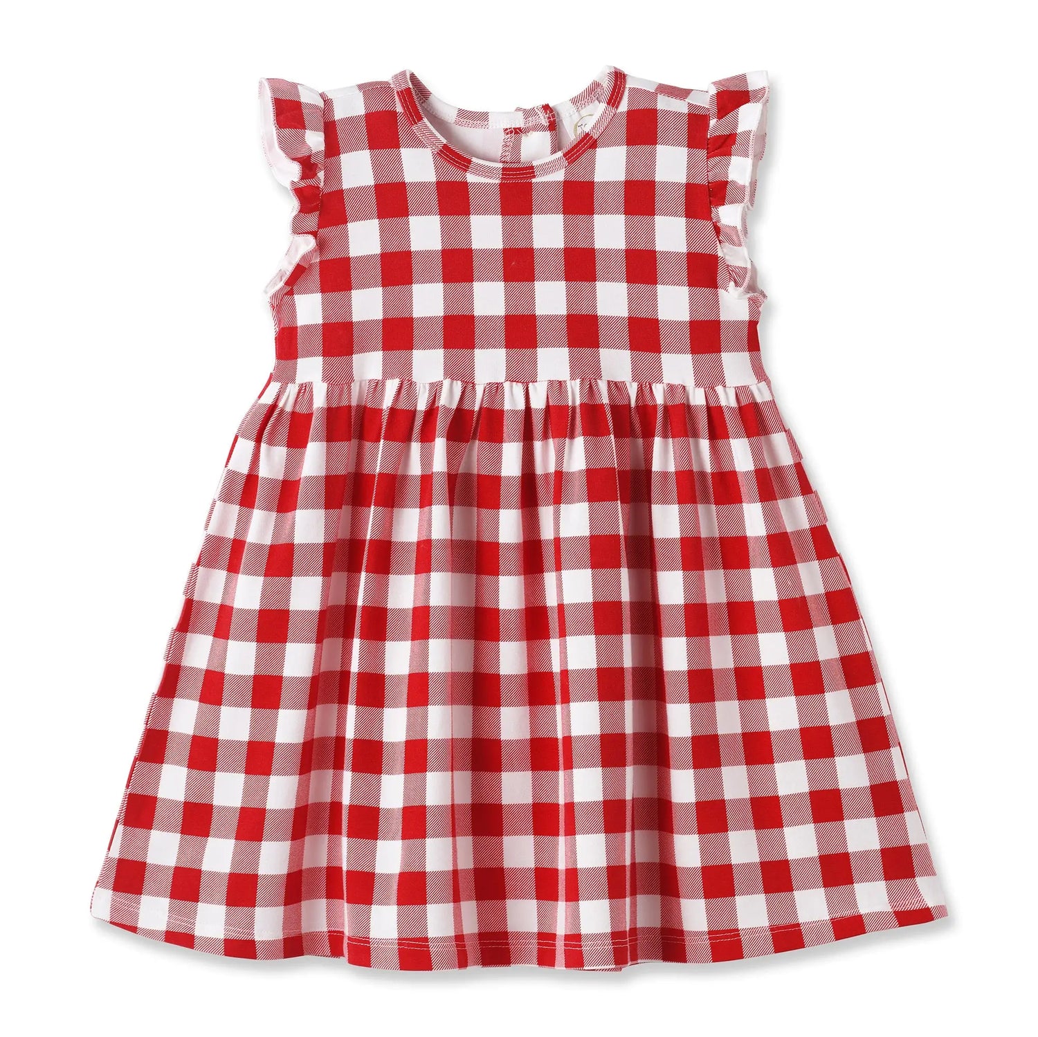 Picnic Plaid Soft Bamboo Flutter Dress For Baby And Toddler Girls Tesa Babe 