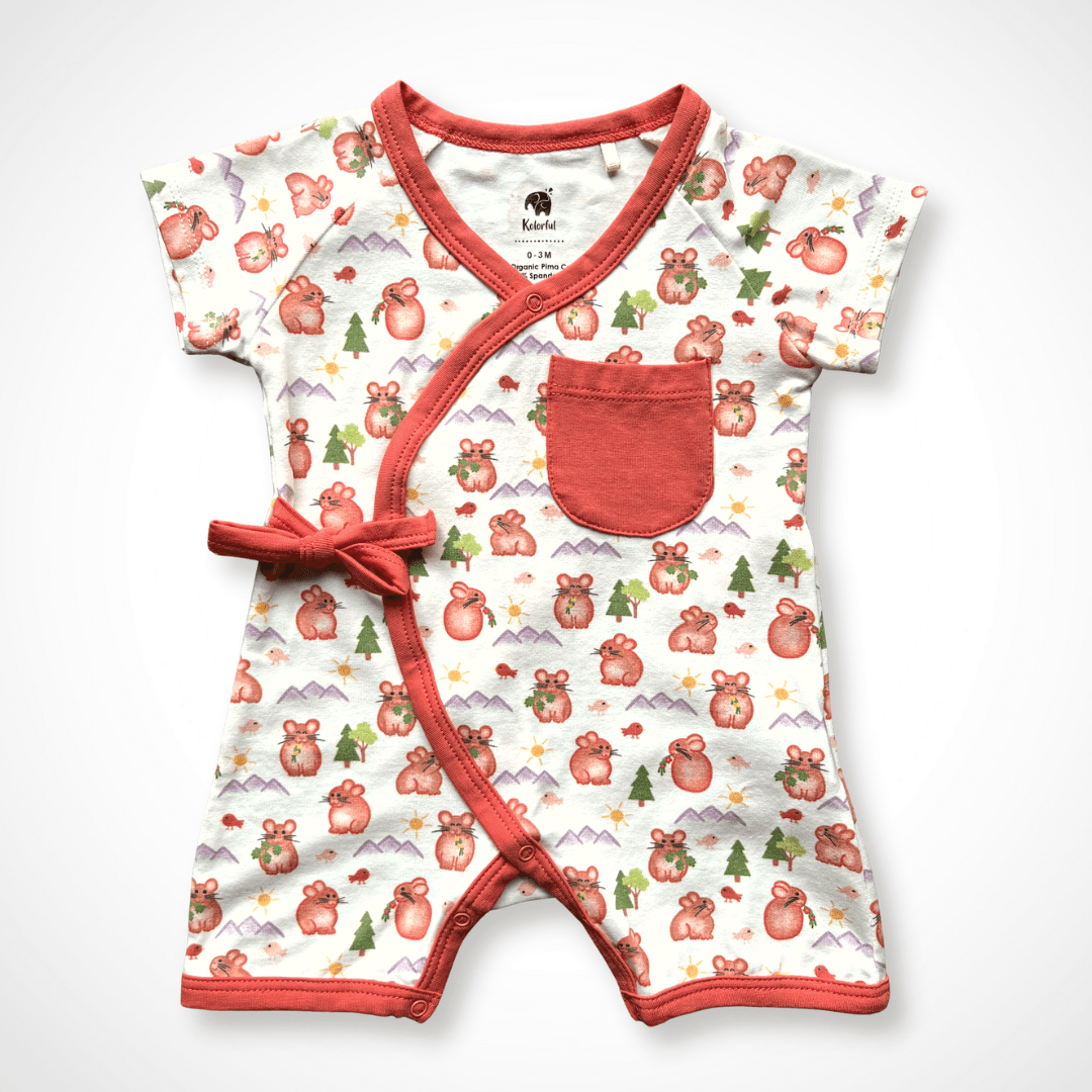 Pika Kimono Shorty Romper | Organic Pima Cotton by Kolorful