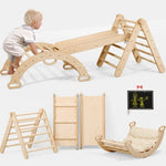 Goodevas Pikler Triangle Set for Toddlers Climbing Arch Slide Board and Cushion - Baby & Toddler > Baby Toys & Activity Equipment > Baby Activity Toys 4in1 Playsets