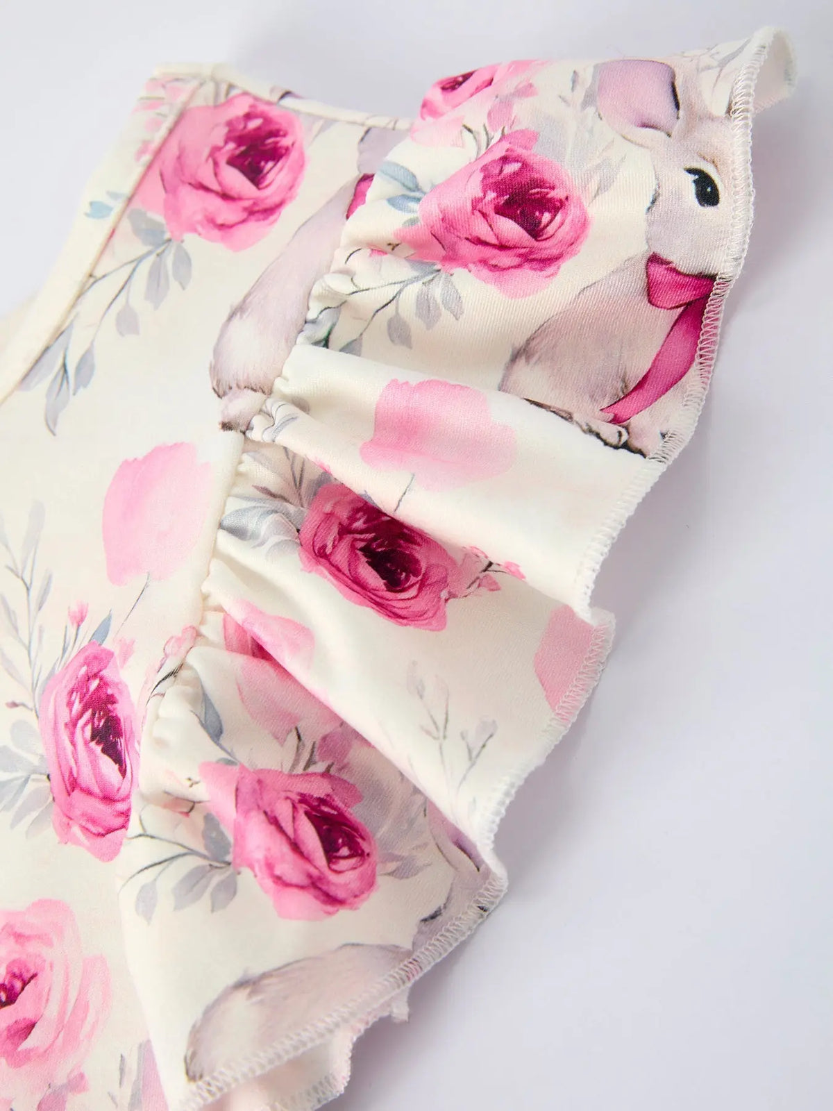 Rylee Faith Designs Pink Bow Bunny and Rose Print Girls Dress - 