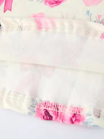 Rylee Faith Designs Pink Bow Bunny and Rose Print Girls Dress - 