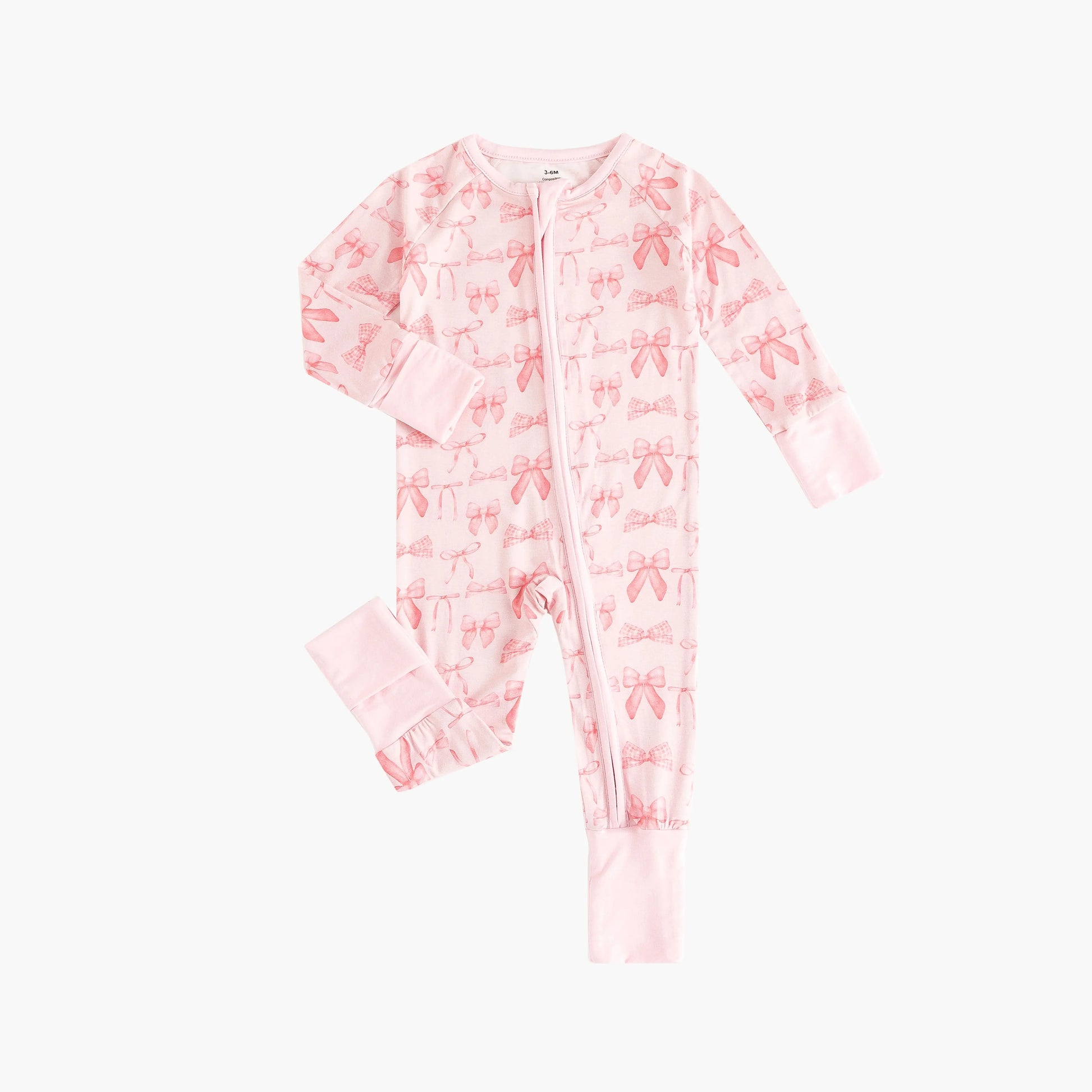 Pink Bows Convertible Zip Footies for Babies 12 to 18M Dreamlet Everetts Place: Online Boutique