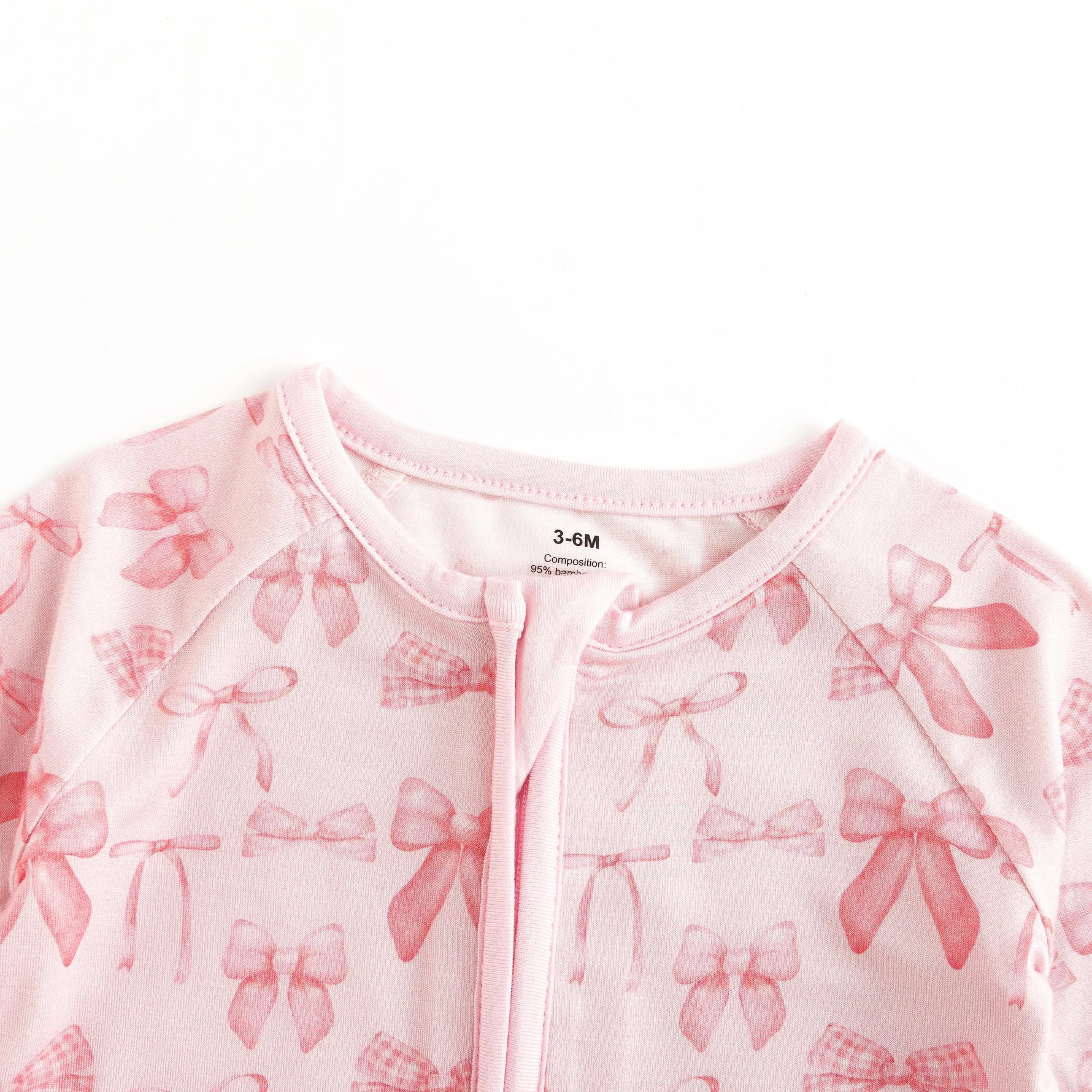 Dreamlet Pink Bows Convertible Zip Footies for Babies 12 to 18M - Apparel & Accessories > Clothing > Baby & Toddler Clothing > Baby & Toddler Sleepwear Convertible Zip Footies