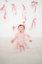 Dreamlet Pink Bows Convertible Zip Footies for Babies 12 to 18M - Apparel & Accessories > Clothing > Baby & Toddler Clothing > Baby & Toddler Sleepwear Convertible Zip Footies