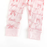 Dreamlet Pink Bows Two Piece Set Soft Stretchy Bamboo Fabric - Apparel & Accessories > Clothing > Baby & Toddler Clothing > Baby & Toddler Sleepwear Two Piece PJs