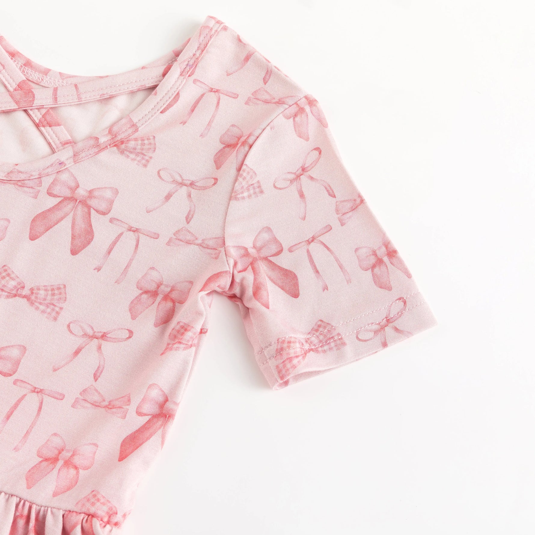 Dreamlet Pink Bows Twirl Dress Dreamlet Soft Bamboo Fabric For Girls - Apparel & Accessories > Clothing > Baby & Toddler Clothing > Baby & Toddler Dresses Twirl Dresses