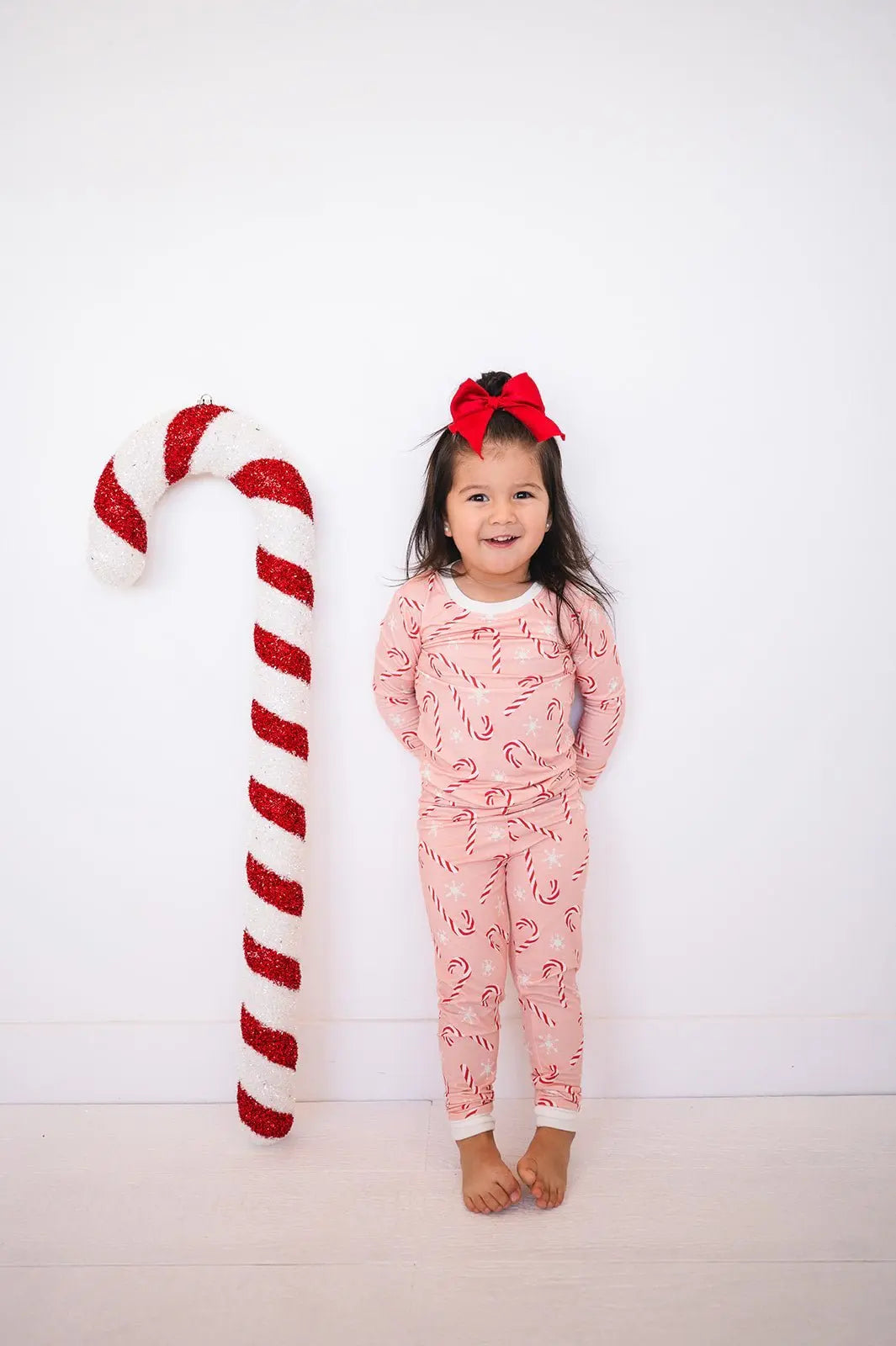 Dreamlet Pink Candy Cane Two Piece Set Bamboo Fabric Dreamlet - Apparel & Accessories > Clothing > Baby & Toddler Clothing > Baby & Toddler Sleepwear Two Piece PJs
