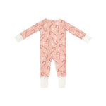 Dreamlet Pink Candy Cane Convertible Zip Footies Fold Over Mittens - Apparel & Accessories > Clothing > Baby & Toddler Clothing > Baby & Toddler Sleepwear Convertible Zip Footies