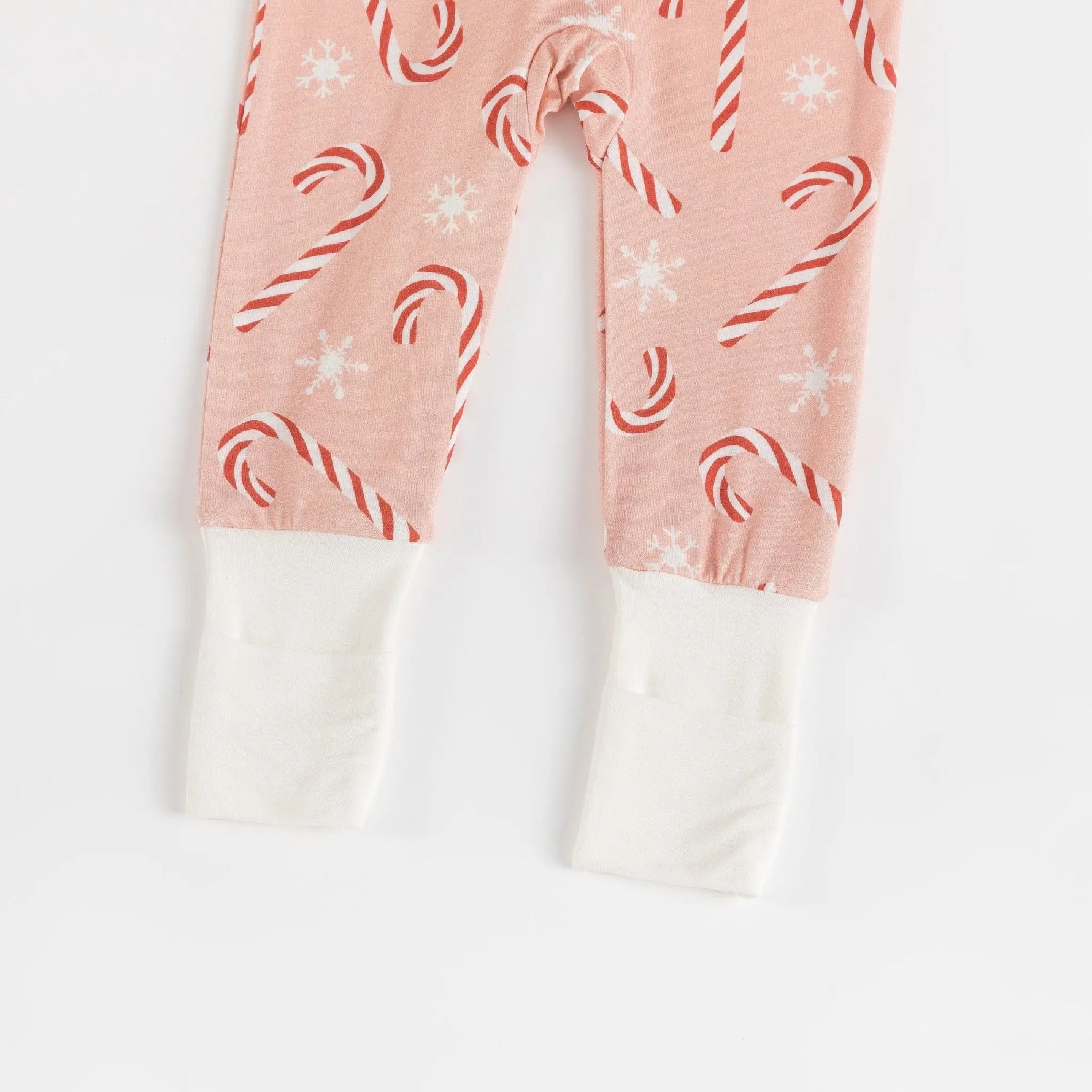 Dreamlet Pink Candy Cane Convertible Zip Footies Fold Over Mittens - Apparel & Accessories > Clothing > Baby & Toddler Clothing > Baby & Toddler Sleepwear Convertible Zip Footies