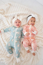 Dreamlet Pink Candy Cane Convertible Zip Footies Fold Over Mittens - Apparel & Accessories > Clothing > Baby & Toddler Clothing > Baby & Toddler Sleepwear Convertible Zip Footies