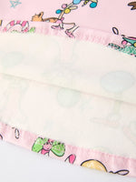 Pink Christmas Character Print Long Sleeve Girls Dress - Everetts Place Boutique - 