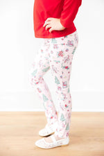 Pink Christmas Leggings High Waisted Slim Fit For Winter Mila & Rose ® Everetts Place: Online Boutique