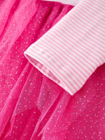 Pink Christmas Santa Applique Striped Dress for Girls - Everetts Place Boutique - 