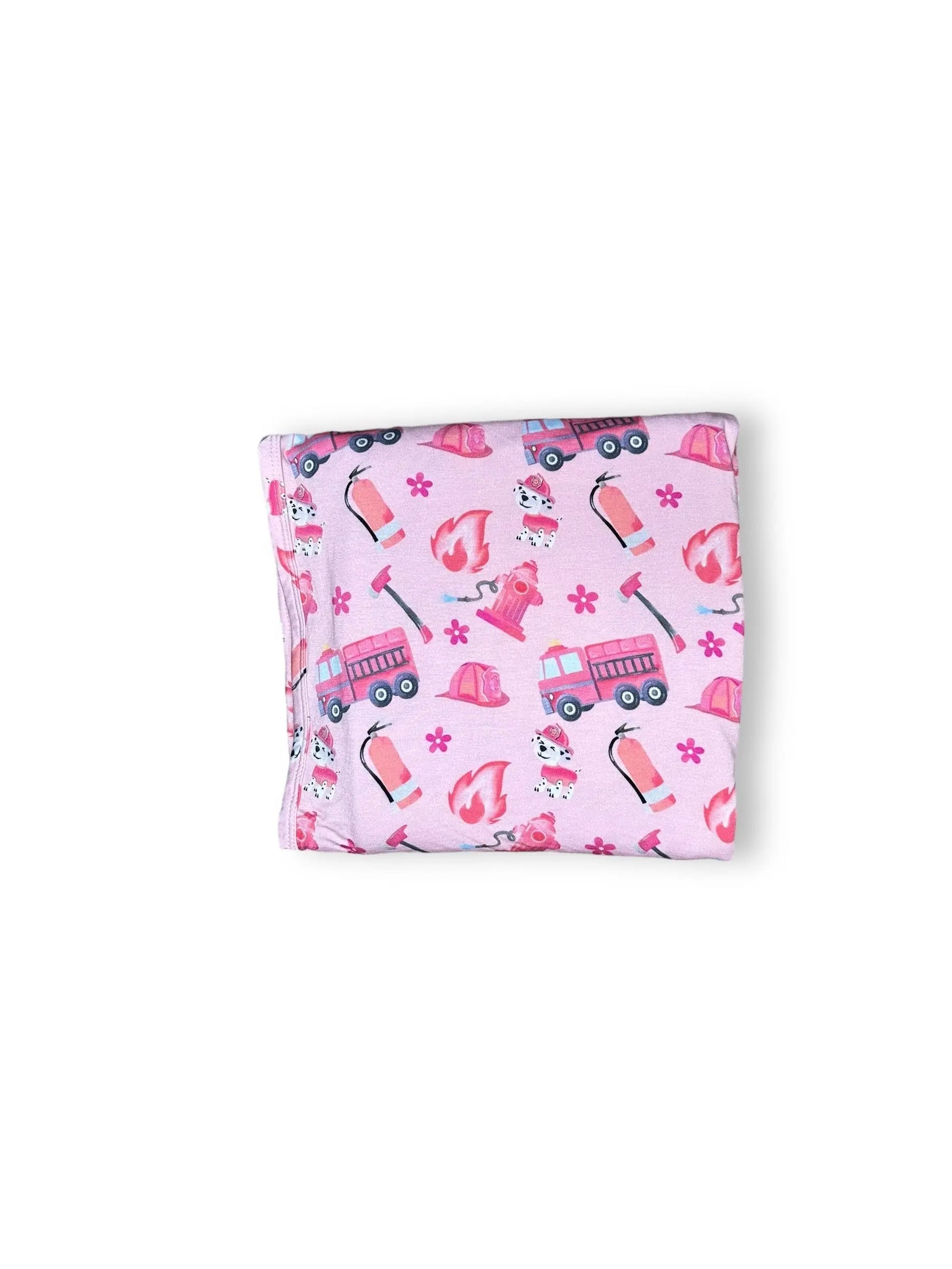 Pink Firefighter, Bamboo Spandex Swaddle Miller & Co. Everetts Place Boutique
