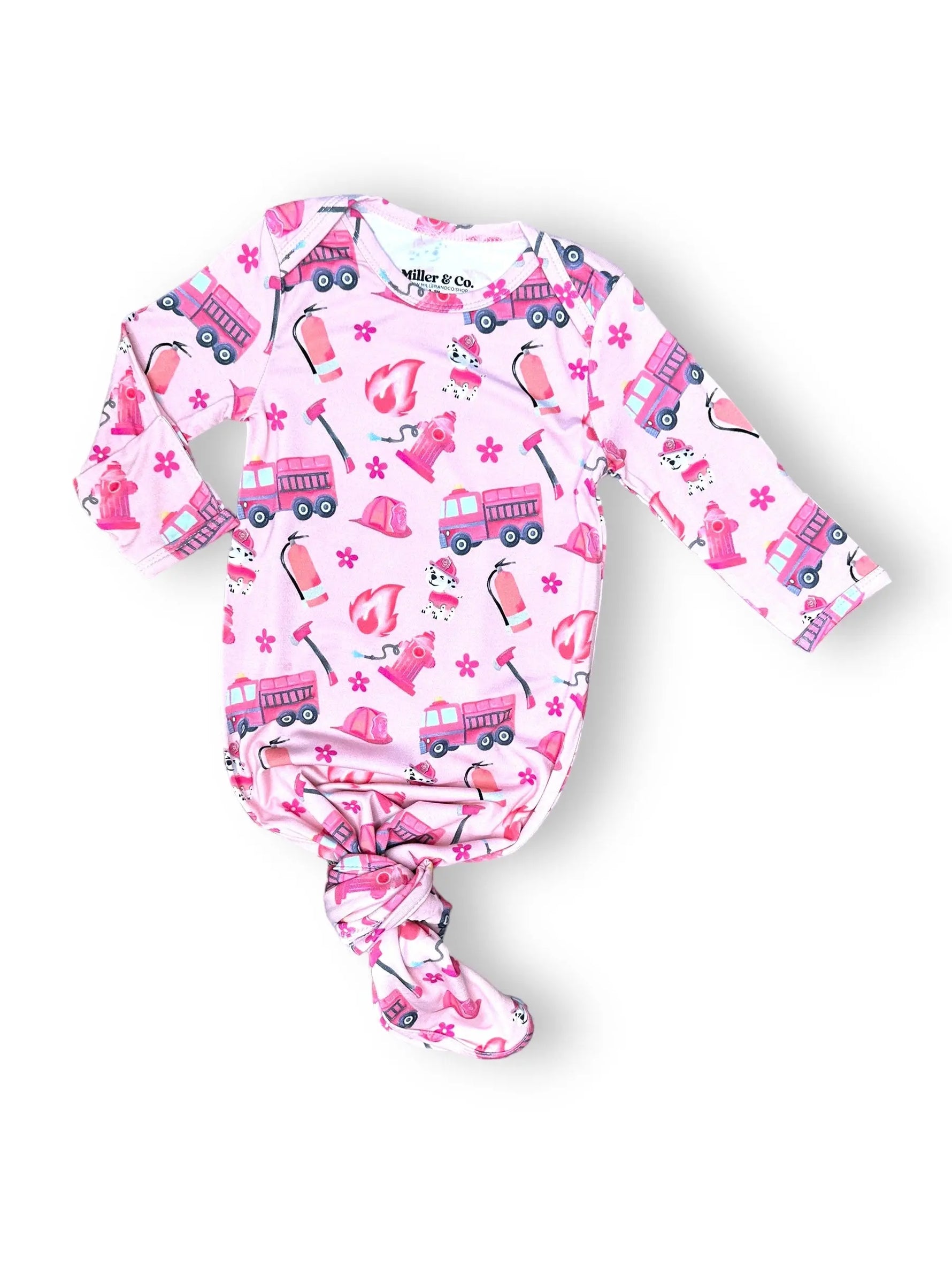 Pink Firefighter, Knotted Gowns Miller & Co. Everetts Place Boutique