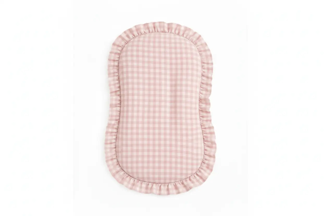 Pink Gingham Ruffle Baby Lounger Cover Compatible With Snuggle Me Little Mae & Co 