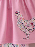 Rylee Faith Designs Pink Girls Farm Animals Bell Bottoms outfit - 