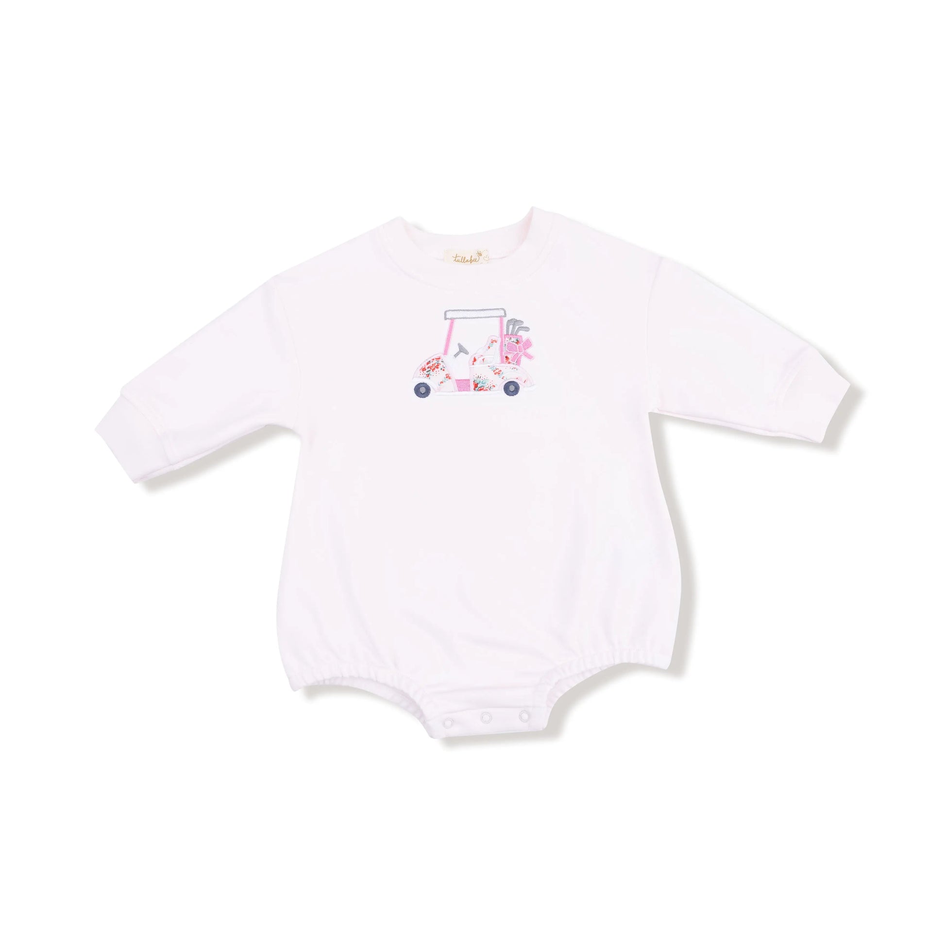 Pink Golf Sweatshirt Bubble With Golf Cart Applique Angel Dear Everetts Place: Online Boutique