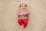 Little Joy Co. Pink Heart Hand Embroidered Cozy Sweater For Little Kids - Apparel & Accessories > Clothing > Baby & Toddler Clothing > Baby & Toddler Outfits