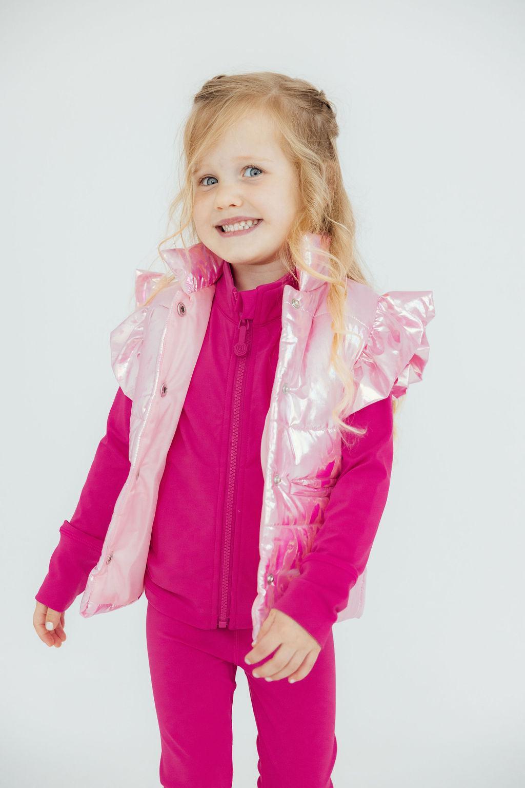 Pink Iridescent Puffer Vest For Women Winter Outerwear Mila & Rose ® Everetts Place: Online Boutique