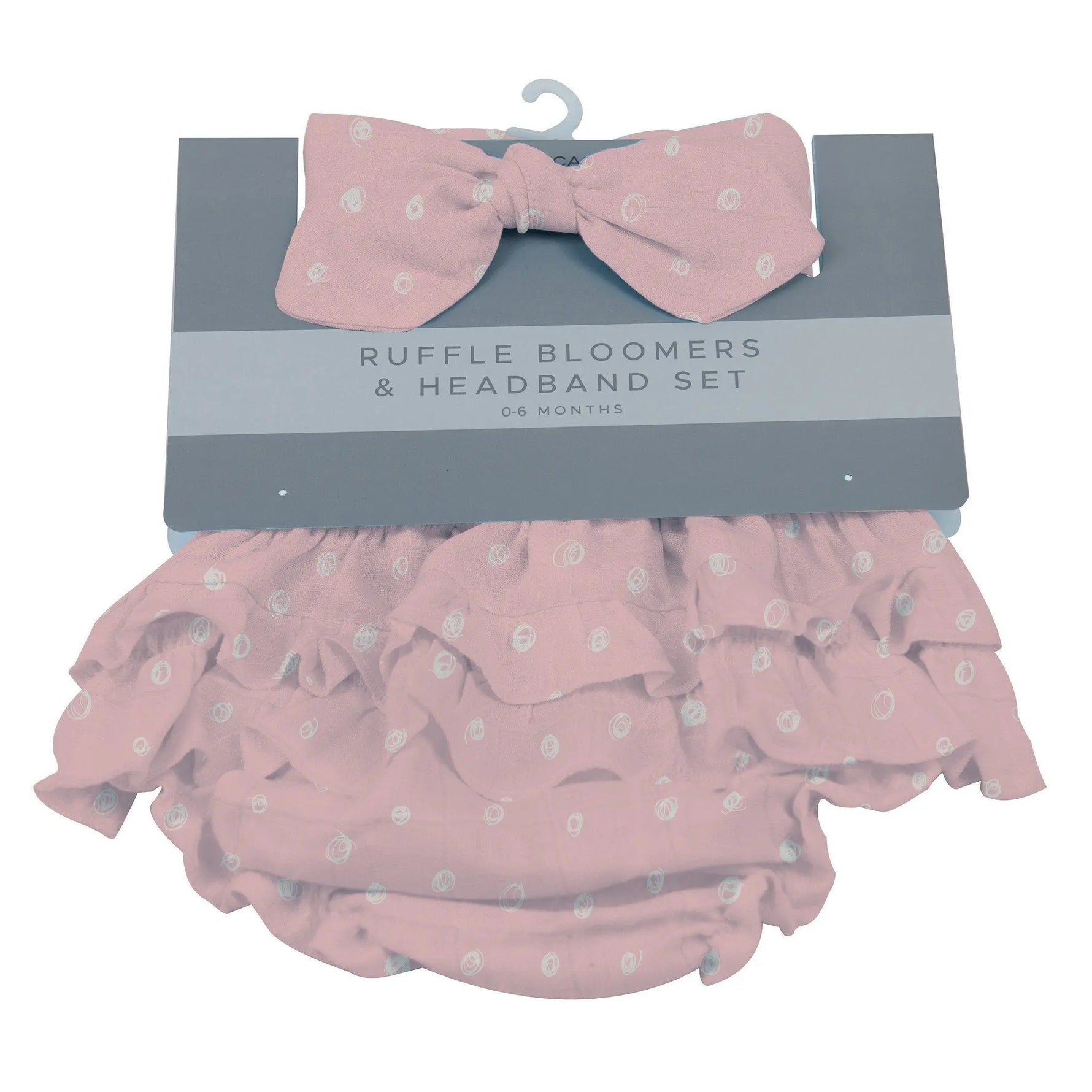 Pink Pearl Polka Dot Ruffle Bloomers and Headband Set Newcastle Classics 