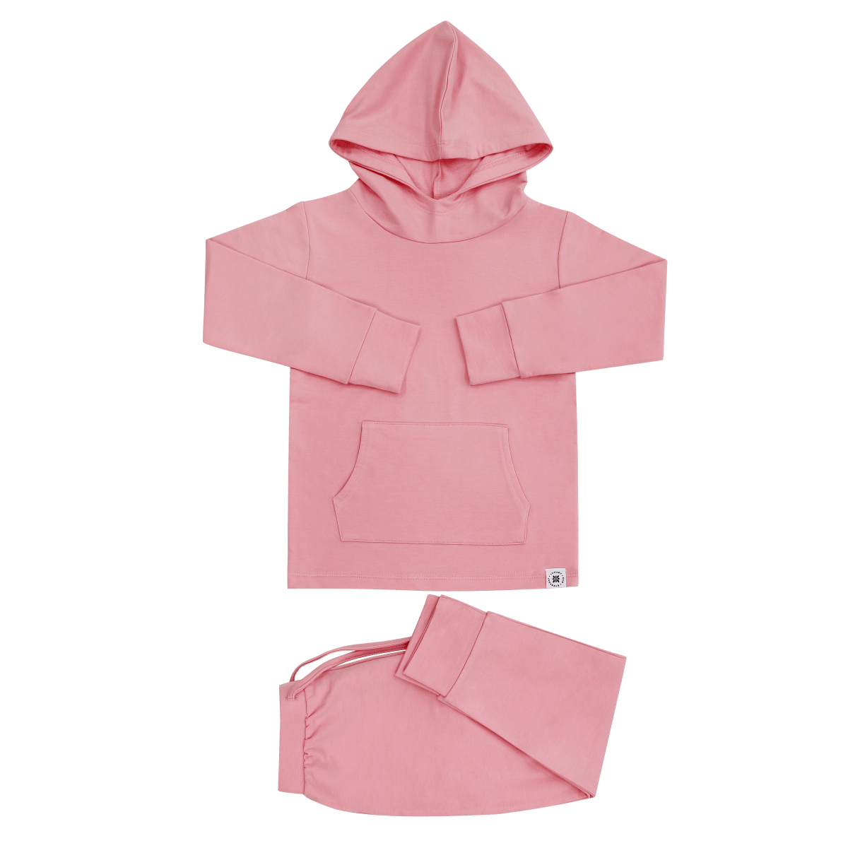 Sweet Bamboo Pink Peony Hooded Jogger Set For Kids With Pockets - Everetts Place Boutique - 