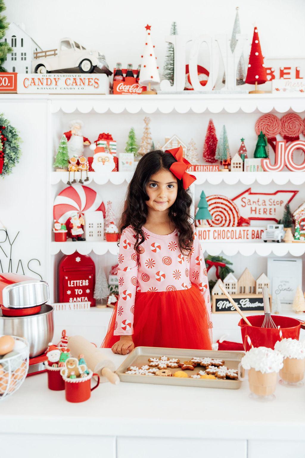 Pink Peppermint L/S Tutu Dress by Mila & Rose ®