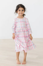 Mila & Rose ® Pink Plaid Twirl Dress With Pocket Three Quarter Sleeves - Apparel & Accessories > Clothing > Dresses Twirl Pocket Dress 3/4