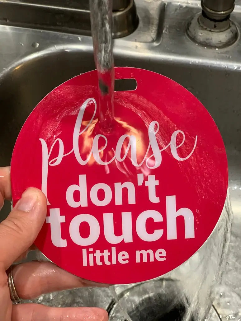 Three Little Tots Pink Please Don't Touch Little Me Newborn Car Seat Sign Tag - 
