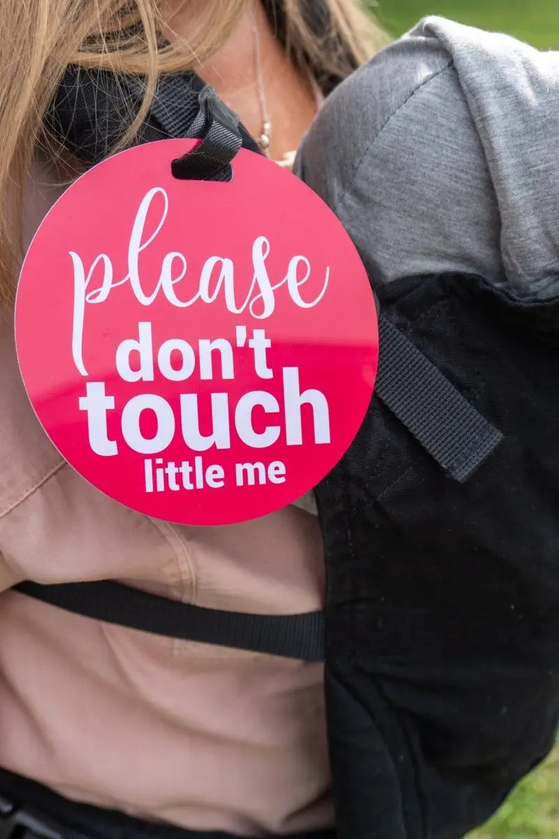 Three Little Tots Pink Please Don't Touch Little Me Newborn Car Seat Sign Tag - 