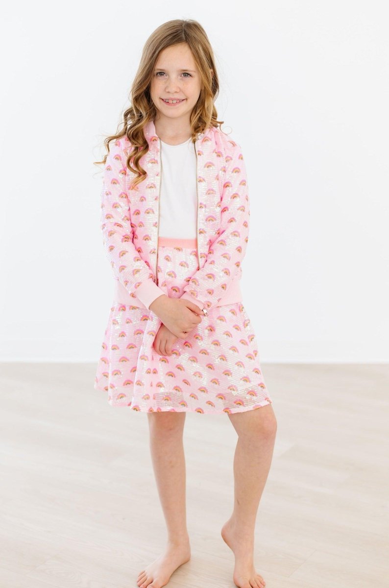 Mila & Rose ® Pink Rainbow Sequin Jacket For Girls Mila And Rose - Everetts Place Boutique - 