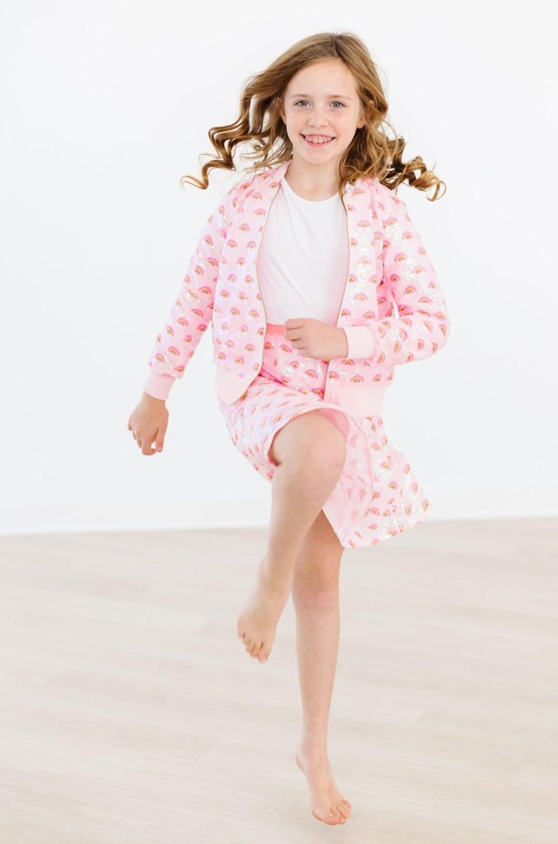 Mila & Rose ® Pink Rainbow Sequin Jacket For Girls Mila And Rose - Everetts Place Boutique - 