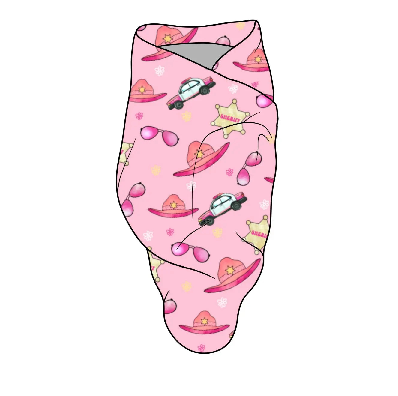 Pink Sheriff, Bamboo Spandex Swaddle Miller & Co. Everetts Place Boutique