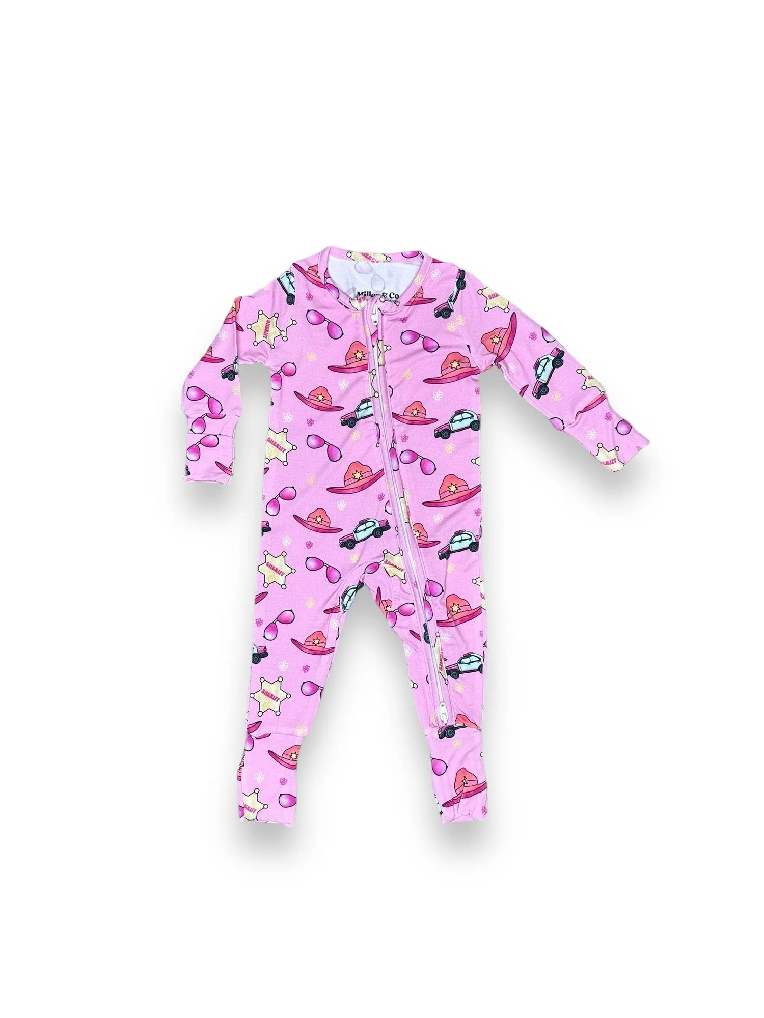 Pink Sheriff, Bamboo Zipper Footie Miller & Co. Everetts Place Boutique